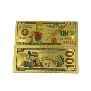 Billet de banque plaqué or Les Simpsons - Carte plastique Bart, <span class=keywords><strong>Homer</strong></span>, Lisa, <span class=keywords><strong>Marge</strong></span>, Maggie - Product Image 2