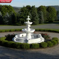 Открытый большой природный белый камень, парк, садовый мраморный водяной фонтан