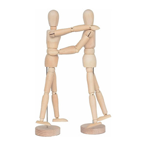 Mannequin articulé Bonvada en bois et plastique, couleur naturelle, flexible et mobile, pour artistes, croquis, dessin, peinture, maison - Product Image 1