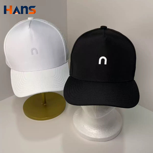 Hans Unisex Outdoor Sports <b>Plain</b> Dad <b>Baseball</b> <b>Cap</b> Black White 3D Embroidery Custom Letter Pattern - Product Image 1