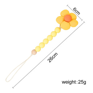 สายคล้องจุกนมหลอกเด็ก ลายดอกไม้ ทำจากซิลิโคน ปลอดสาร BPA สำหรับเด็กอายุ 0-12 เดือน พร้อมที่จับ - Product Image 5