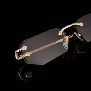 Sifier tùy chỉnh sang trọng kim loại hình vuông nhỏ hình chữ nhật không khung không có vành khung kính mát nam phụ nữ - Product Image 5