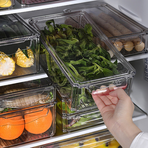 キッチンクリアPET食品果物と野菜プラスチック収納ビン気密冷凍庫Ref冷蔵庫収納コンテナボックスセット蓋付き - Product Image 5