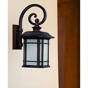 HMS XL antico bronzo smerigliato vetro lanterna lampada da parete decorativa esterna lampada da parete - Product Image 2