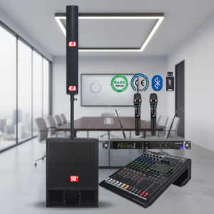 Système de sonorisation portable pour scène, colonne de sonorisation active Line Array Pro, 4 colonnes, caisson de basses de 18 pouces, 8 ohms, étanche, 900 W de puissance maximale - Product Image 6