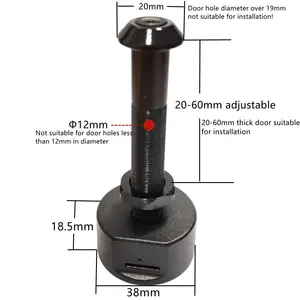 Caméra de porte 12mm Tuya Vidéo <span class=keywords><strong>Judas</strong></span> Caméra <span class=keywords><strong>Wifi</strong></span> Mini Détection de mouvement Visionneuse de porte Vidéo Oeil IP RTSP Sécurité à domicile - Product Image 2