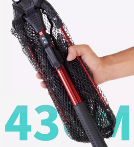 Épuisette de pêche à double nœud en caoutchouc, panier profond avec cerceau en aluminium, épuisette pliable à main, maille personnalisée pour la pêche à la <span class=keywords><strong>carpe</strong></span> - Product Image 2