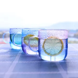 Bicchieri all'ingrosso set di bicchieri d'acqua personalizzati tazze da caffè riutilizzabili latte succo di latte cappuccino tazza da caffè in vetro tazza da caffè in vetro