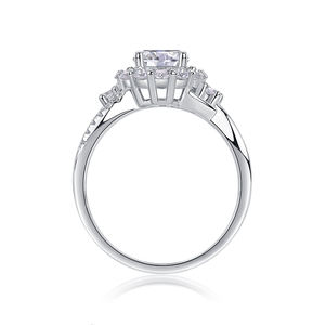 2 CT Flower Design Runder Moissan ite Schmuck ring im Brilliant schliff Trendy 925 Sterling Silber Diamantring Verlobung Ewigkeit sring - Product Image 3