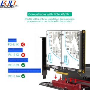 موصل <span class=keywords><strong>2</strong></span> * U.<span class=keywords><strong>2</strong></span> إلى PCI-e PCI 8X U2 NVME SSD محول بطاقة-اللوحة الأم تدعم التشعب PCIe X4X4 - Product Image 4
