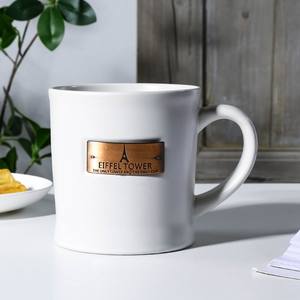 Simple <span class=keywords><strong>Paris</strong></span> Tower métal cuivre tasse en céramique tasses à café européennes porcelaine grande capacité bureau maison - Product Image 6