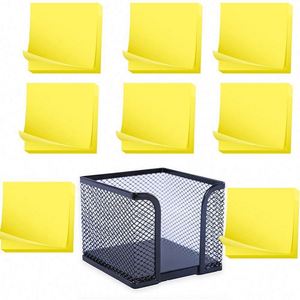 Échantillon Gratuit – Support de Bureau en Métal Argenté pour Blocs-Notes et Mémos, Organisateur de Bureau en Maille Métallique Carrée - Product Image 3