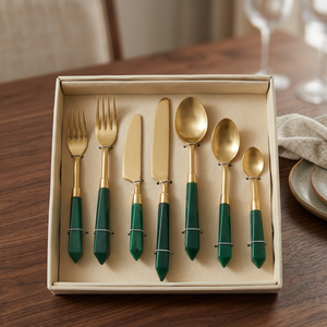 <b>Top</b> Selling Wholesale Custom Design Cutlery Spoons Forks Knives Metal Flatware Set <b>Rose</b> <b>Gold</b> Finishing Party Dining Utensils - Product Image 1