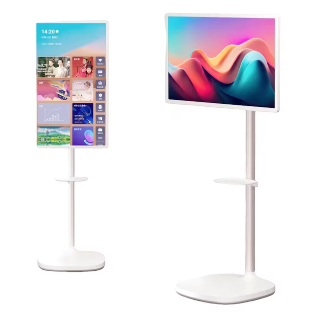 Portable 32inch 1080P Touch Screen Monitor on Wheels Android12 Built-in Battery Detachable Camera Tablet for Kitchen Bedroom