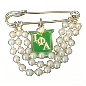 Nuevo Diseño de Broche Redondo de Hermandad Iota Phi Lambda 1929, Broche de Hermandad IPL con Esmalte Verde y Letras Griegas con Pedrería - Product Image 6