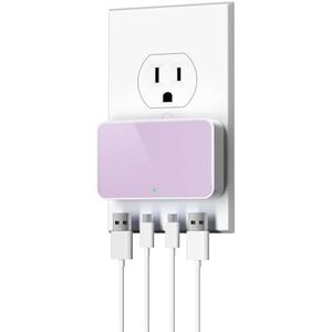 Chargeur mural USB 4 ports PD 20W à charge rapide avec câbles rétractables universel pour la maison et le bureau - Product Image 1