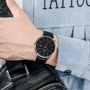 Minimalista maschio analogico nero orologio da polso di lusso impermeabile OEM <span class=keywords><strong>orologi</strong></span> da uomo di marca - Product Image 6