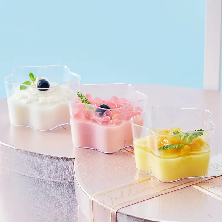 Low Price Hot Sale Special Shape Plastic Packaging Mousse Ball Cake Dessert Cup