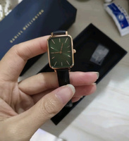 Offre Spéciale Original bracelet de montre en cuir ultra-mince élégance simple PVD montre à quartz en or rose DW montre minimaliste pour femmes