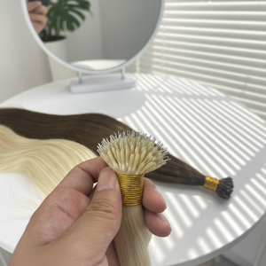 Extensiones de Cabello Humano Virgen con Micro Link Nano Bead, Alineación de Cutículas, Sin Caída, Sin Enredos, Todos los Colores Personalizables, Venta al Por Mayor - Product Image 1