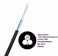 Cable de Comunicación Mini ADSS de Fibra Óptica Monomodo RC ASU 80, 100m, 8 Hilos, con Varilla FRP, 6 Hilos, 12 Hilos, 24 Hilos, Rollo de 1km, 4km