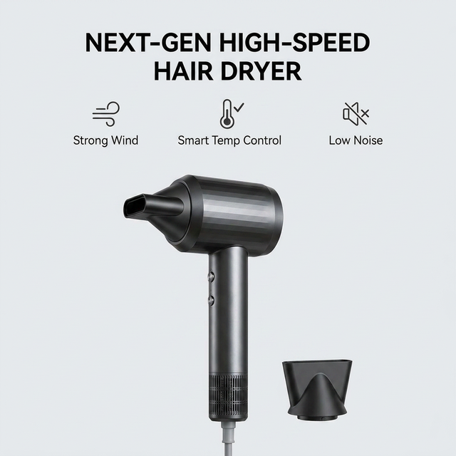 2000W Professional BLDC Electric Hair Dryer BP436 110000RPM Ionic Plastic Concentrator Nozzle Hair Care Dryer