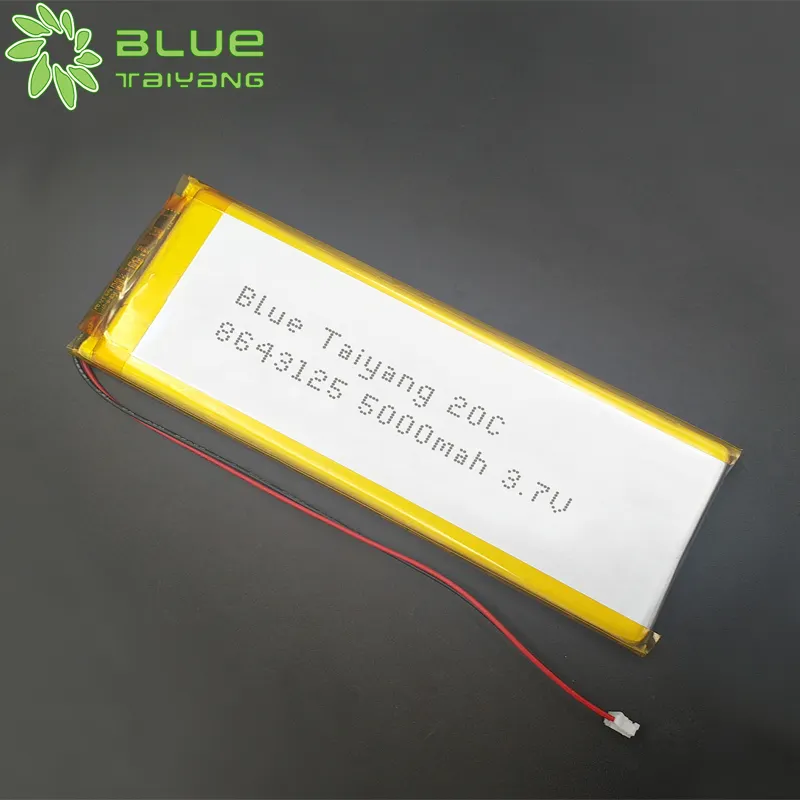 3.7v Battery 5000mah 8643125 20c High Discharge Rate Lithium 3.7v 5000mah Drone Battery