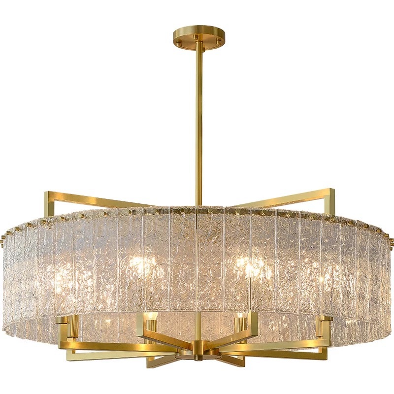 Lampadario rotondo in rame diametro 80 cm