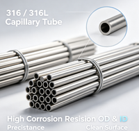 Tube micro-capillaire sans soudure en acier inoxydable TP316/316L de la marque XJL, finition de surface BA/EP, dimensions personnalisables, électronique