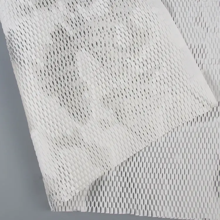 Tamanho personalizado Papel Almofada Honeycomb Reciclável Branco Papel De Embrulho Kraft Papel De Amortecimento Para Embalagem