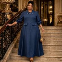 Robe longue Kaftan Abaya en polyester grande taille pour femme, style africain, fermeture éclair, directement de l'usine 2026