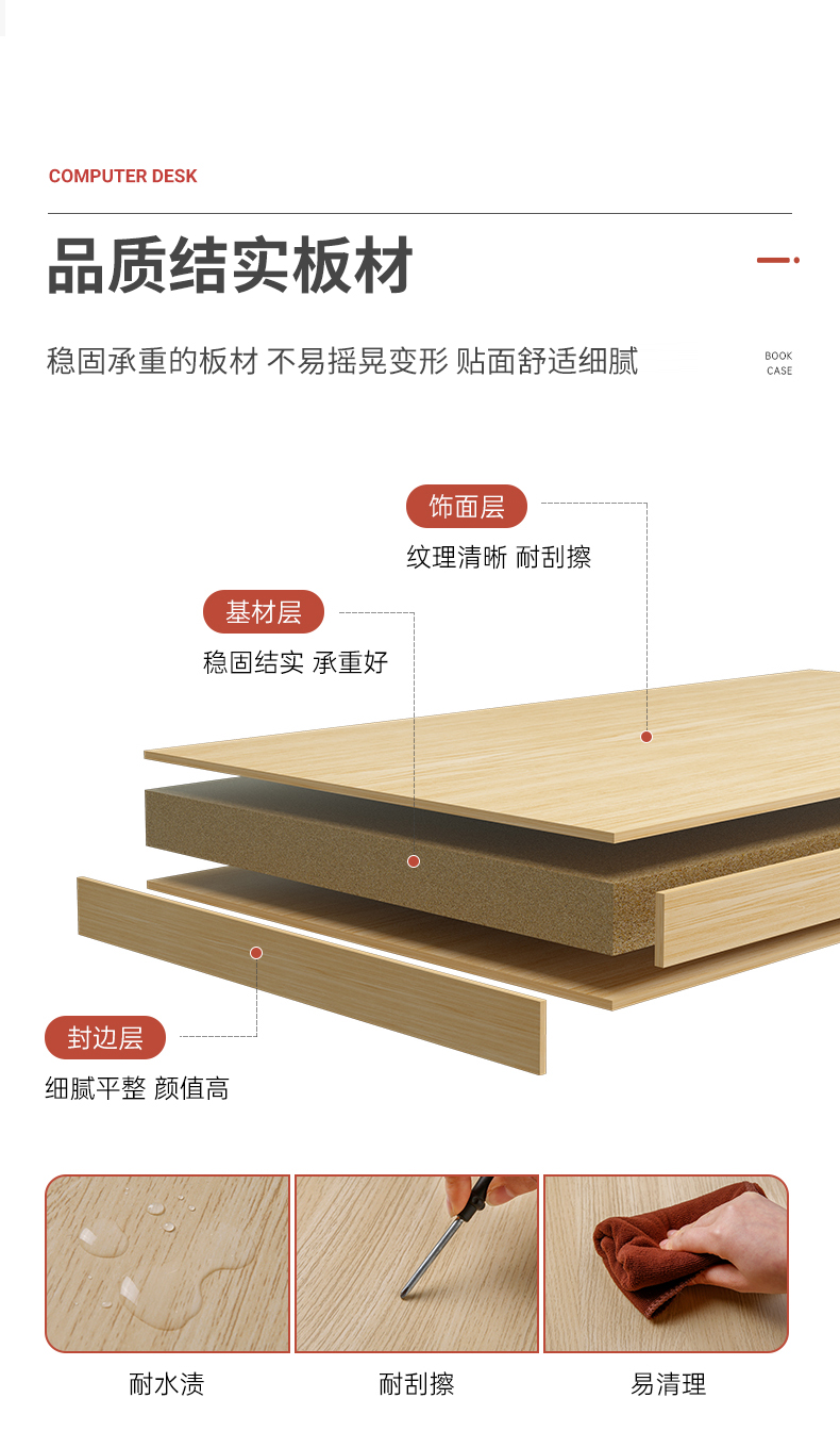 Factory direct sales of new modern household rectangular office computer desks