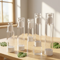 Bouteilles en plastique de 15 ml, 30 ml, 50 ml, 80 ml, 100 ml, 120 ml avec pompe pulvérisatrice sans air pour cosmétiques, soins de la peau, essences et lotions