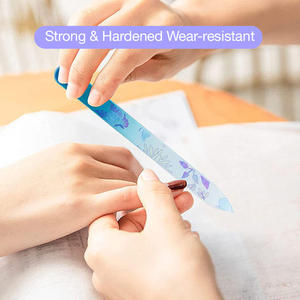 Lime à ongles en verre cristal double face à motif floral personnalisé, lime de couleur mixte avec étui pour cadeaux de Noël - Product Image 4