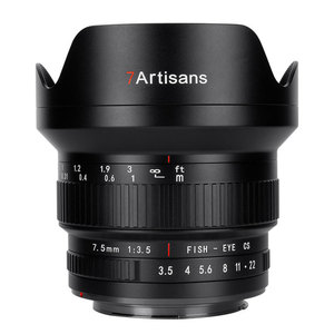 7Artisans 7.5mm F3.5 objectif <span class=keywords><strong>d</strong></span>'appareil photo reflex numérique APS-C à mise au point manuelle grand angle pour Canon EF-S T3I 77D 80D <span class=keywords><strong>Nikon</strong></span> F <span class=keywords><strong>D7500</strong></span> D90 - Product Image 1
