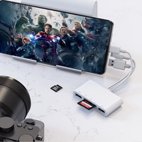 Adaptador USB OTG Multifuncional 5 en 1, Plug and Play, USB C y USB A, Lector de Tarjetas de Memoria SD Todo en Uno para iPhone