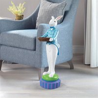 Statue de lapin de Pâques, majordome lapin, serveur lapin est à votre service, lapin mignon