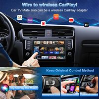 Car TV Mate Pro, Adaptador Inalámbrico CarPlay para Automóvil, Dongle de Transmisión 2K, Control por Voz para iPhone/Android, Plug and Play, USB-C/USB-A (2016)