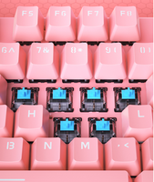 Clavier mécanique filaire Ajazz AK687 rose 104 touches avec rétroéclairage LED pour jeux