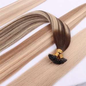 厂家直销双拉角质层对齐俄罗斯处女雷米头发角蛋白预粘合平头人发延伸 - Product Image 2