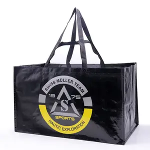 Custom Big Laminated Shopping Bag Eco Friendly Recycle Reusable Grocery Tote Bag