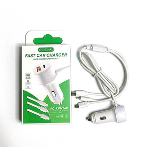 2USB 3in1อเนกประสงค์12W <span class=keywords><strong>USB</strong></span> คู่กับสาย <span class=keywords><strong>Micro</strong></span> Type-C iOS อะแดปเตอร์ชาร์จในรถยนต์อเนกประสงค์สำหรับ iPhone Android - Product Image 1