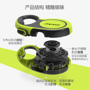 Correa retráctil automática reflectante verde transfronteriza para perros, accesorio de ropa para mascotas al por mayor para caminar con perros - Product Image 2