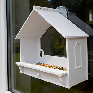 Mangeoire à oiseaux de fenêtre multifonctionnelle pratique-Colle au verre, aux portes et aux arbres avec trou de suspension - Product Image 2