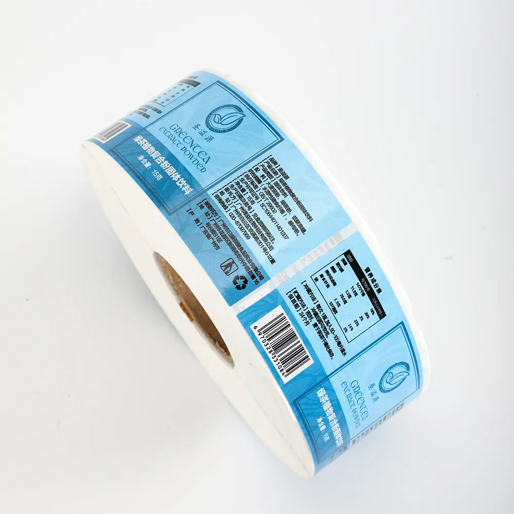 Rotolo di adesivi testurizzati con codice a barre per tubi Pre-Roll adesivi personalizzati per l'imballaggio dei prodotti