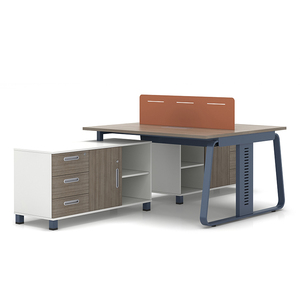 Poste de travail modulaire moderne personnalisé avec cloison ouverte, en bois durable, pour 6 personnes - Product Image 3