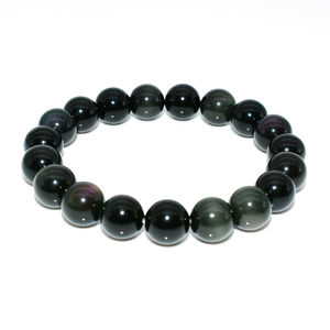 All'ingrosso braccialetto di ossidiana nero naturale per le donne e gli uomini rotondi 4/6/8/10/12/14/16mm <span class=keywords><strong>perline</strong></span> di pietra gioielli da sposa - Product Image 1