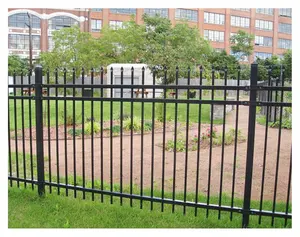 Su geçirmez 6 'çelik mızrak üst süs demir çit ferforje çit paneli çelik Metal çit