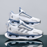 Chaussures de sport en maille d'été haut de gamme pour hommes, à lacets, respirantes, absorbant les chocs, semelle épaisse pour la marche et la course.