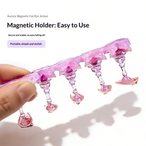 Soporte de Práctica para Uñas Transparentes con Efecto Láser Aurora Serie Mariposa, Soporte para Joyería de Uñas Largas, Lote Qt0825, 5 Piezas - Product Image 5